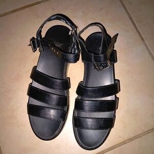 Skull Gothic Wedge Sandal black 8.5